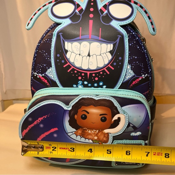 NWOT Loungefly Disney Maui/Tamatoa  Faux Leather Mini Backpack. Glow In The Dark - Picture 13 of 16